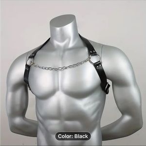 NEW Trendy Men's Faux PU Leather Harness Straps